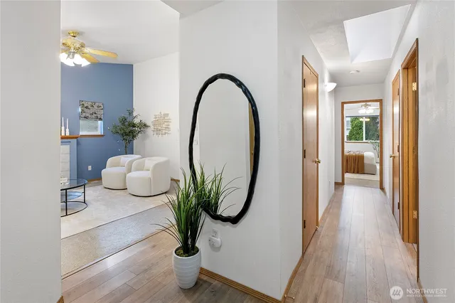 a view of living room filled with furniture