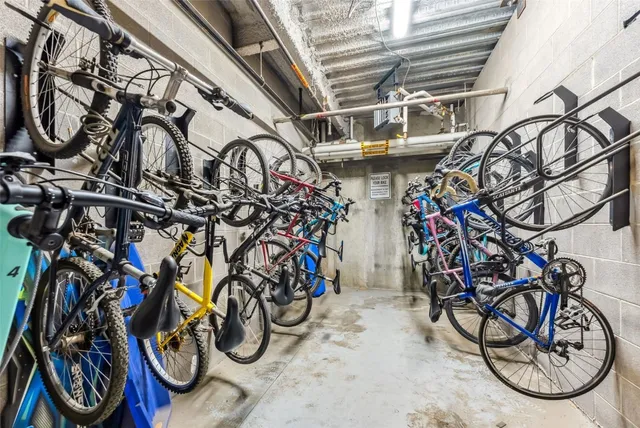 a view of an bike storage
