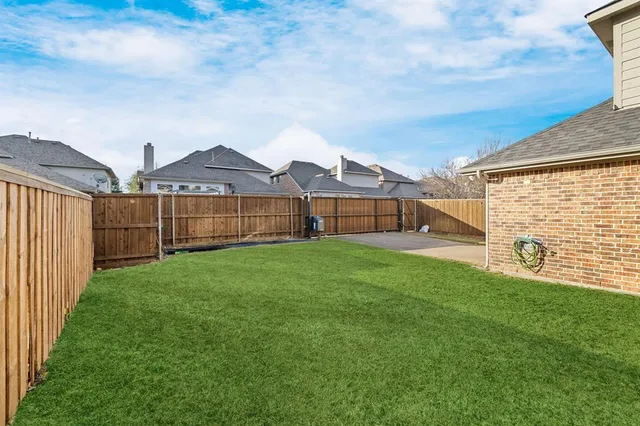a view of yard from deck