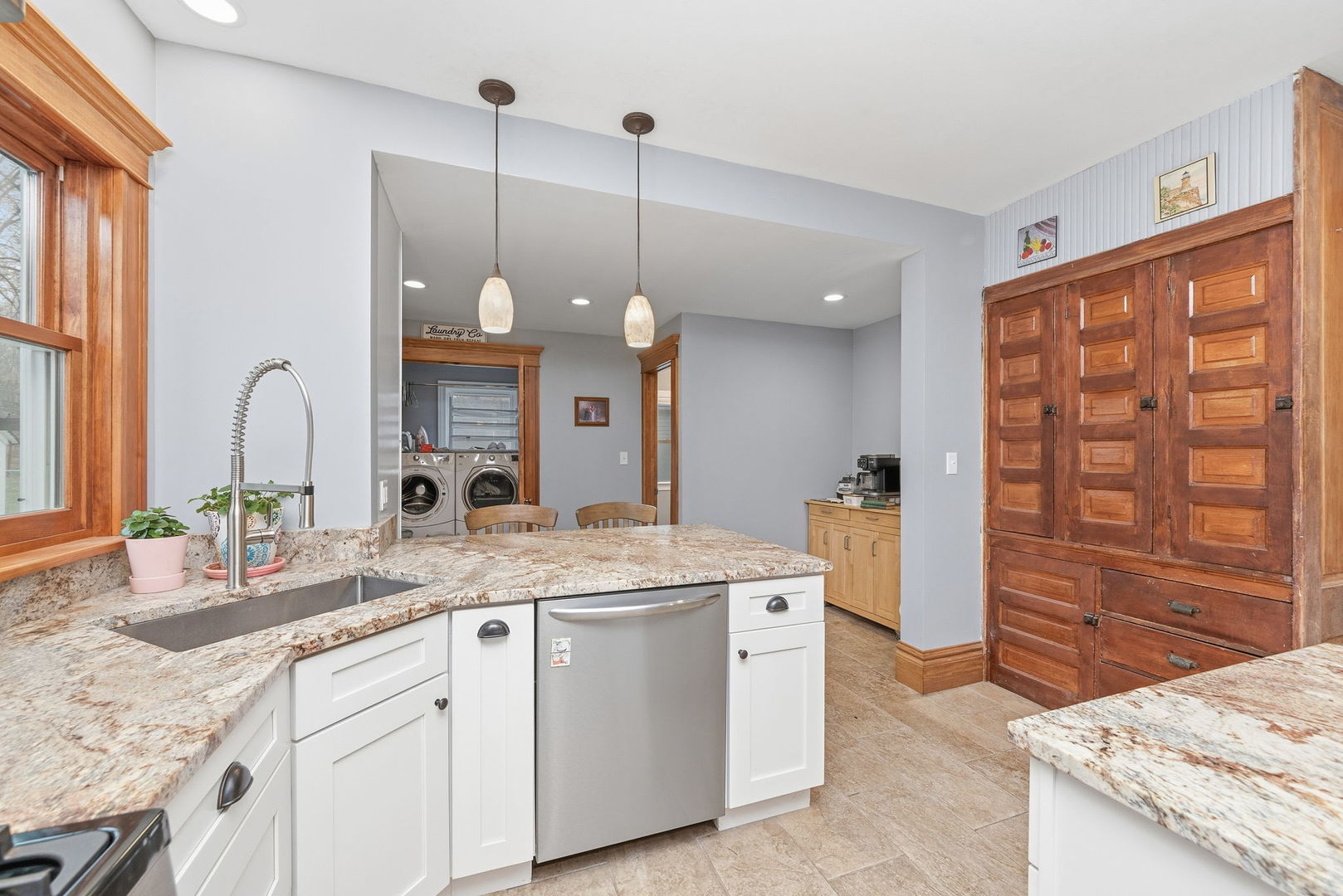410 West Reader Street Elburn, IL 60119 - Photo 6 of 19 a spacious bathroom with a granite countertop sink a mirror and shower