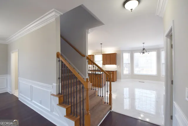 a kitchen with lots of counter top space