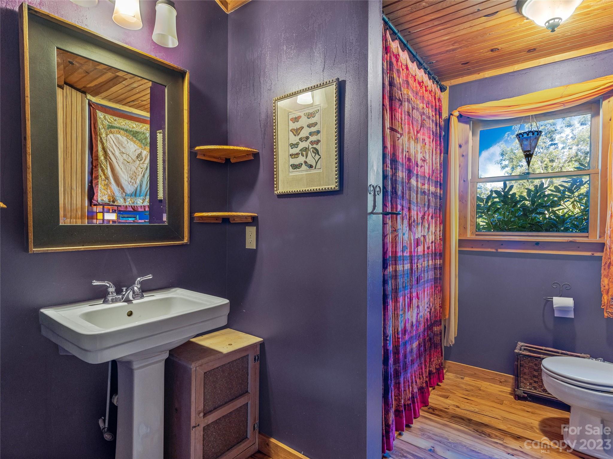 305 Pound Mill Road Marshall, NC 28753 - Photo 25 of 48 a bathroom with a toilet a sink and a window