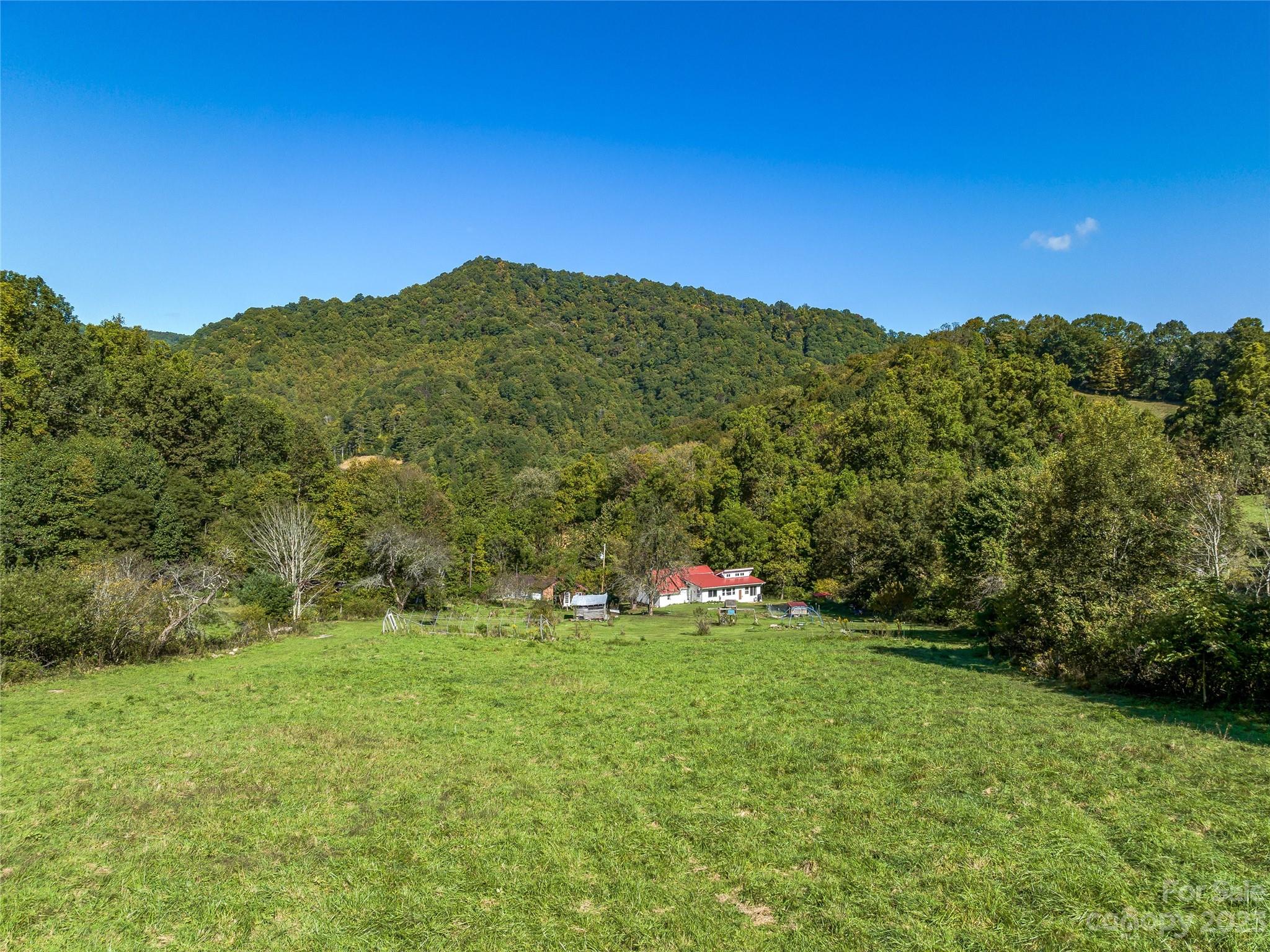 305 Pound Mill Road Marshall, NC 28753 - Photo 31 of 48 a view of a grassy field with mountains in the background