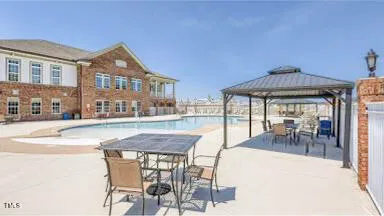 a view of a park with slide