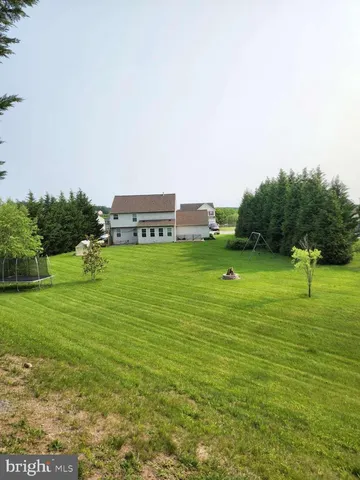 a view of a green field with clear sky