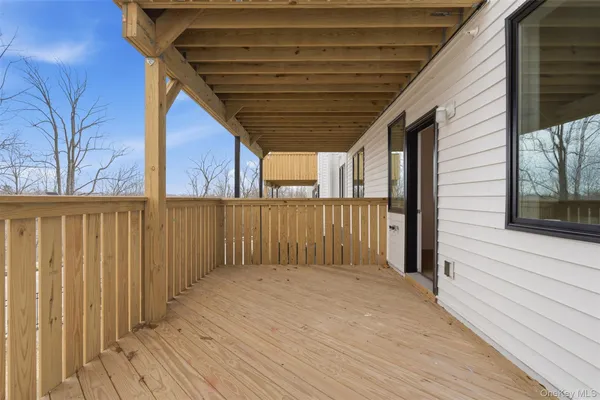 a view of a wooden deck