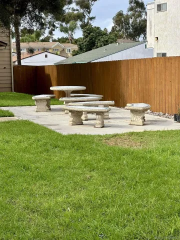 a view of swimming pool with a yard