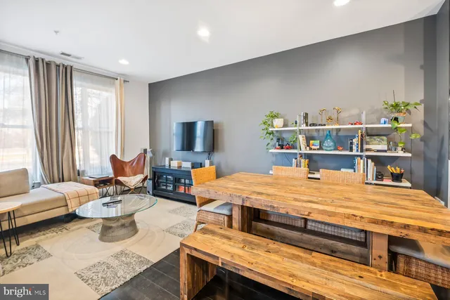 a room with furniture and a table