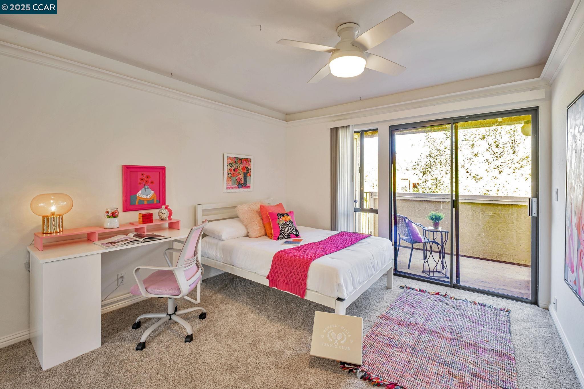 849 Tampico Walnut Creek, CA 94598 - Photo 12 of 24 a bedroom with a bed and a chandelier