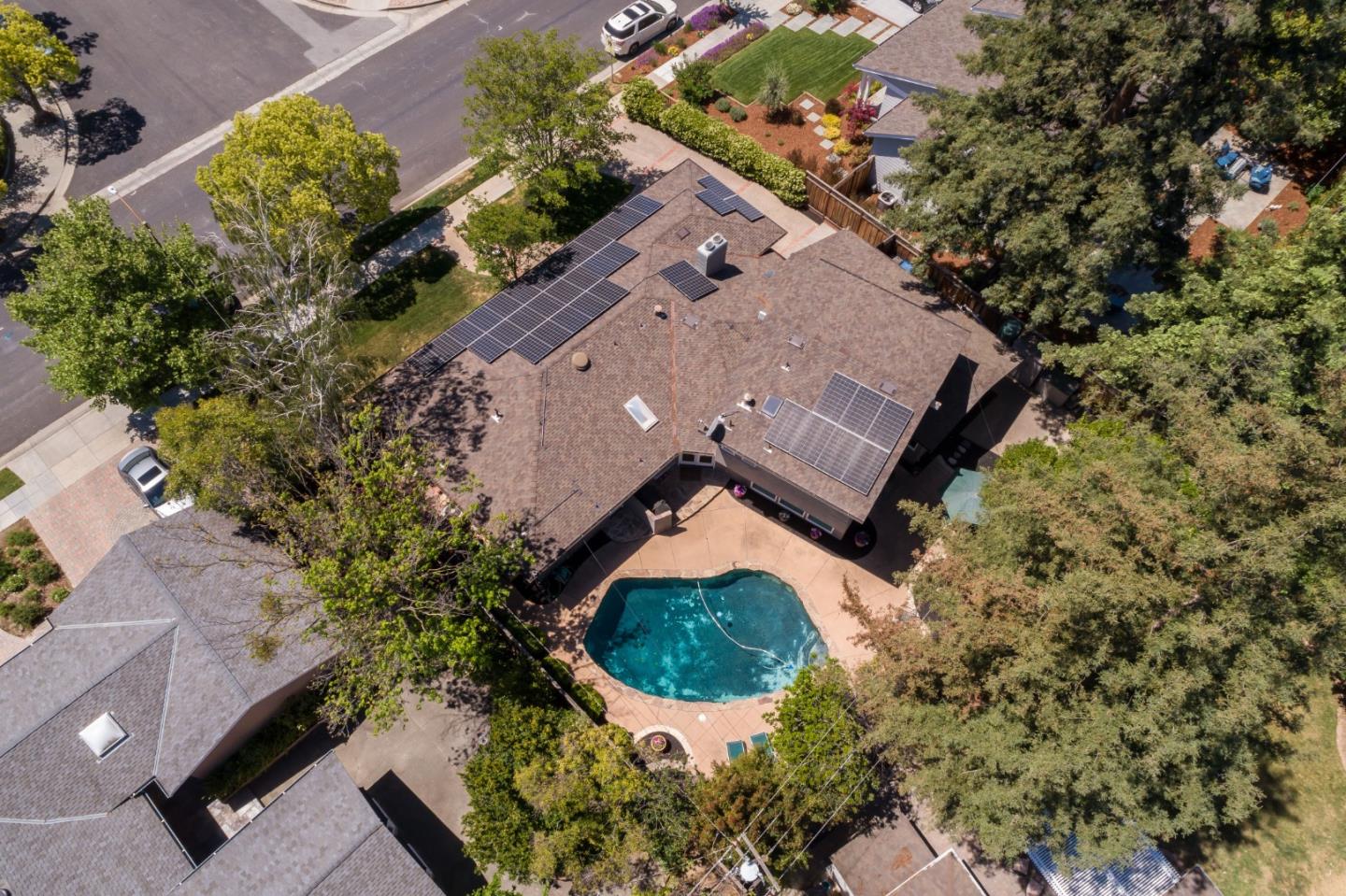 915 Cherrystone Drive Los Gatos, CA 95032 - Photo 28 of 37 an aerial view of a house with a yard and lake view