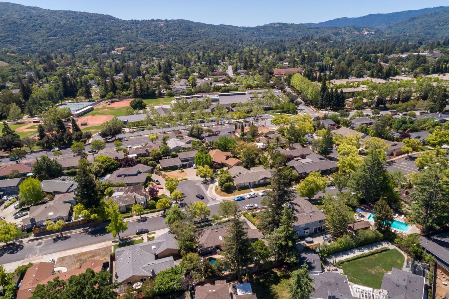 915 Cherrystone Drive Los Gatos, CA 95032 - Photo 35 of 37 an aerial view of residential house with outdoor space