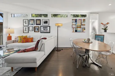 a workspace with furniture and window