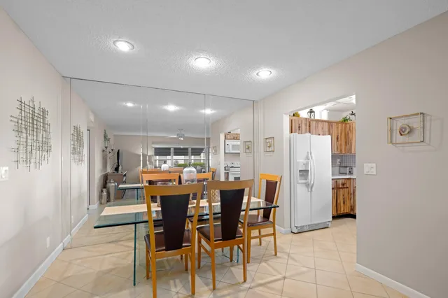 a view of a dining area with furniture