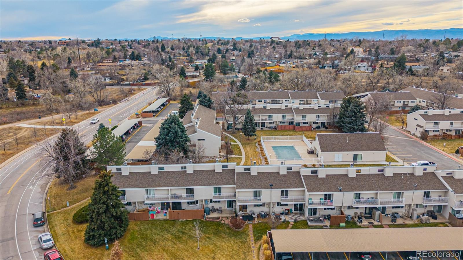 4233 East Maplewood Way Centennial, CO 80121 - Photo 45 of 50 an aerial view of a house with a lake view