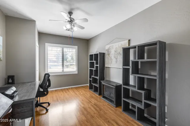 a room with furniture and a window