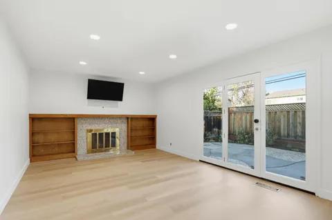 a view of a livingroom with a staircase