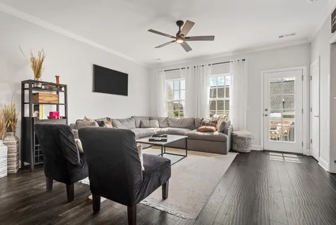 a living room with furniture