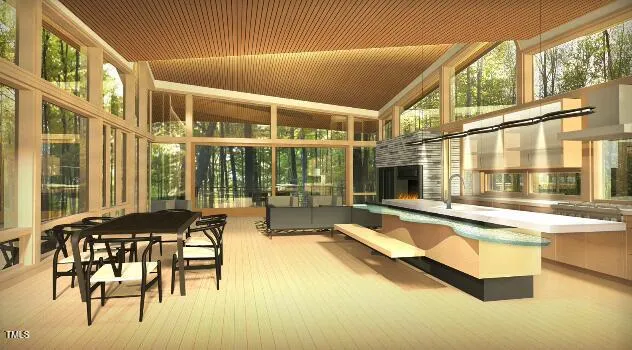 a living room with patio furniture pool table and a fireplace