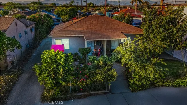 an aerial view of a house