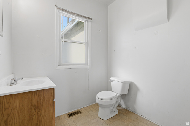 869 West Center Street Provo, UT 84601 - Photo 18 of 32 Half bathroom featuring vanity and toilet