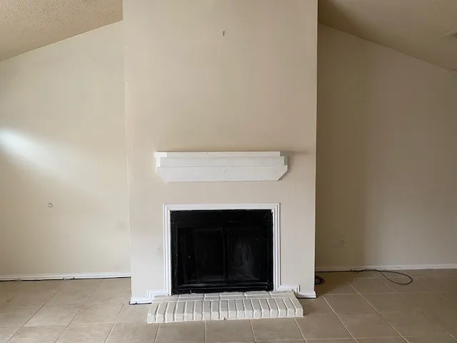 a close view of a fireplace