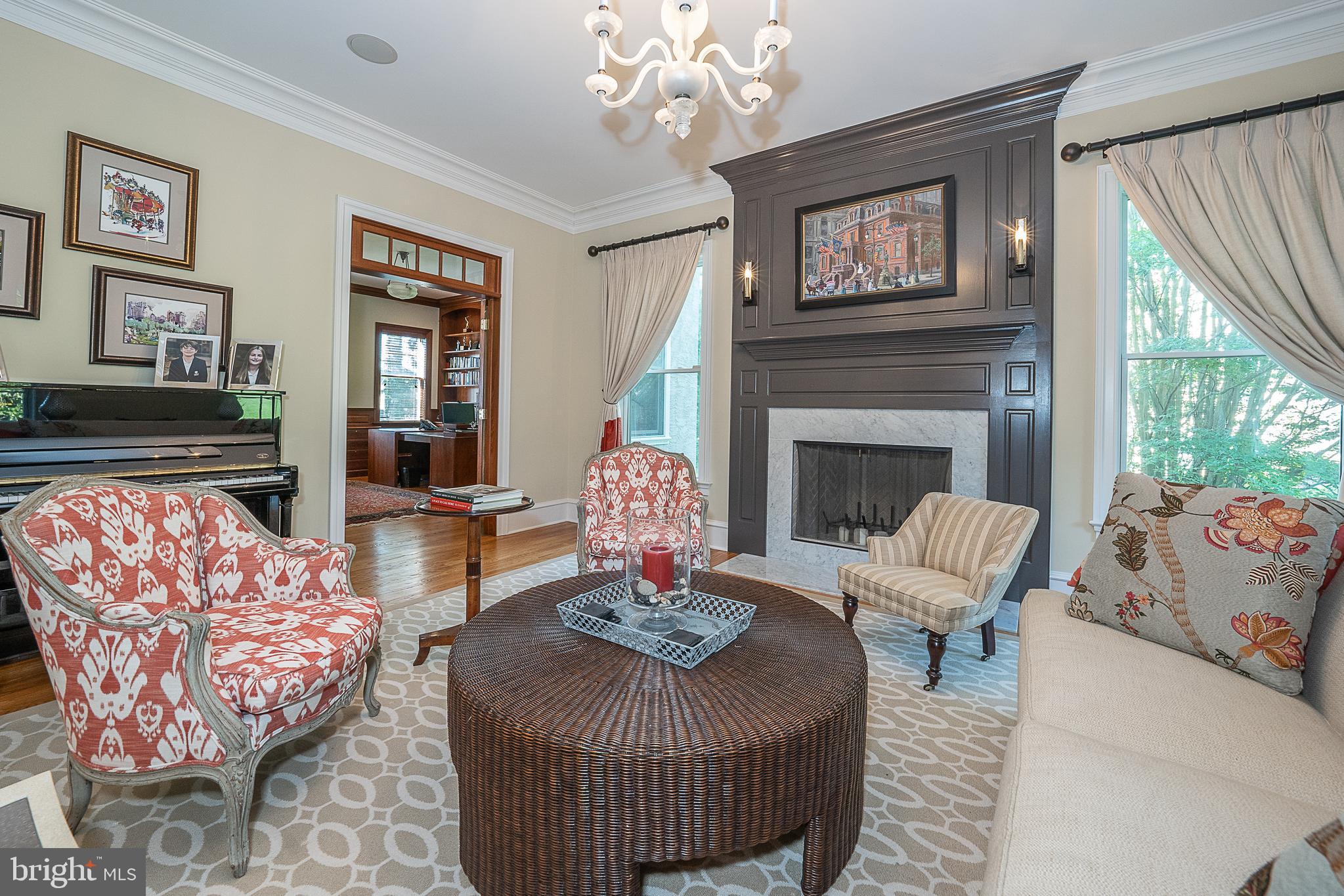 565 Huston Road Wayne, PA 19087 - Photo 6 of 28 Living Room with wood Fireplace