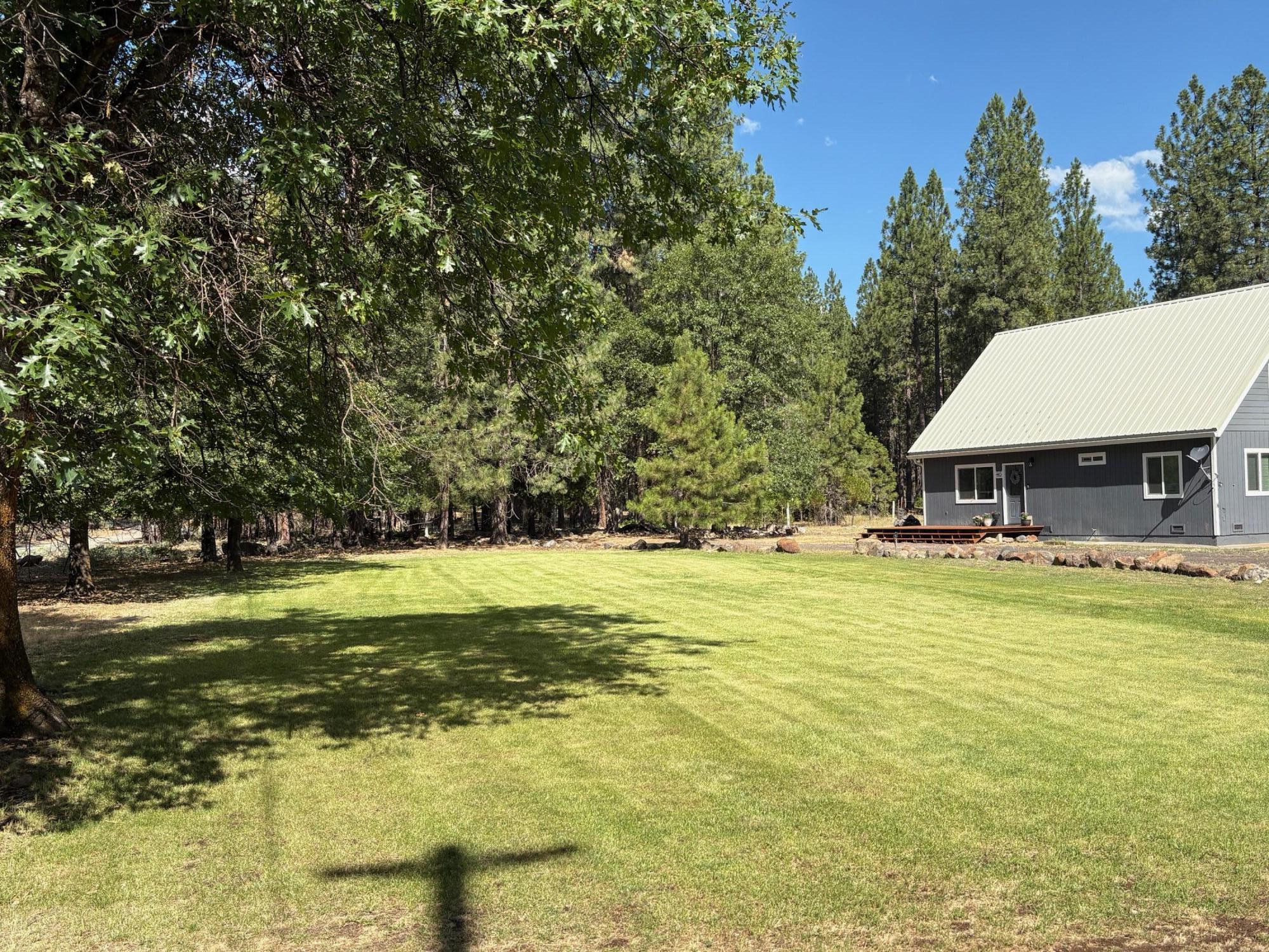 40596 Old School Road Fall River Mills, CA 96028 - Photo 3 of 29 a view of a swimming pool with lawn chairs and plants