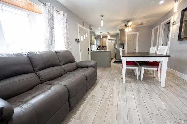 a living room with furniture and a couch
