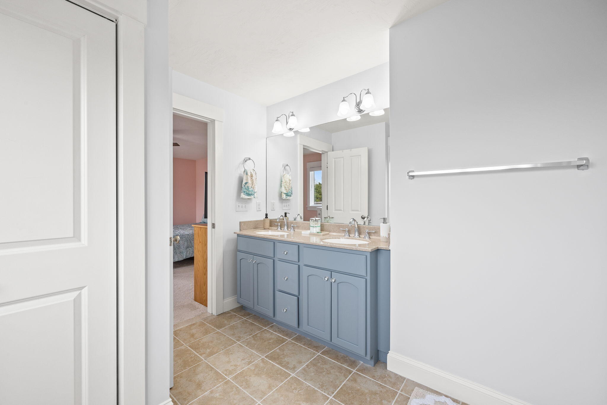 11 Aspen Road Buzzards Bay, MA 02532 - Photo 30 of 43 a bathroom with a granite countertop sink mirror and a