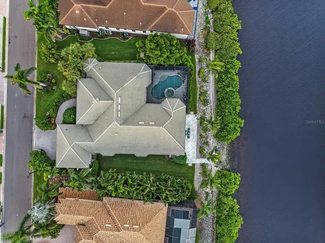 a view of a house with a lake view