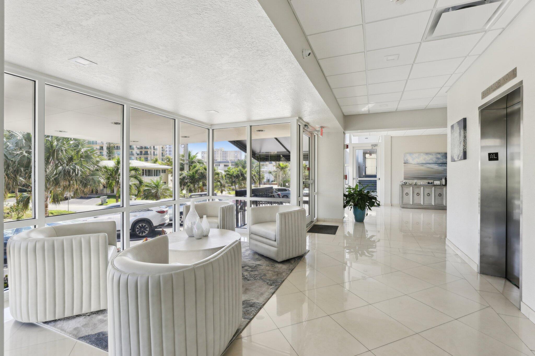 521 North Riverside Drive, Unit 208 Pompano Beach, FL 33062 - Photo 29 of 50 Contemporary Bldg Lobby