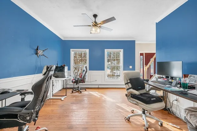 a view of a workspace with furniture