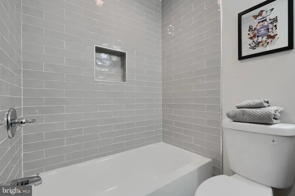 a bathroom with a toilet and a bathtub