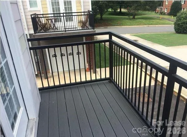 a view of backyard from deck