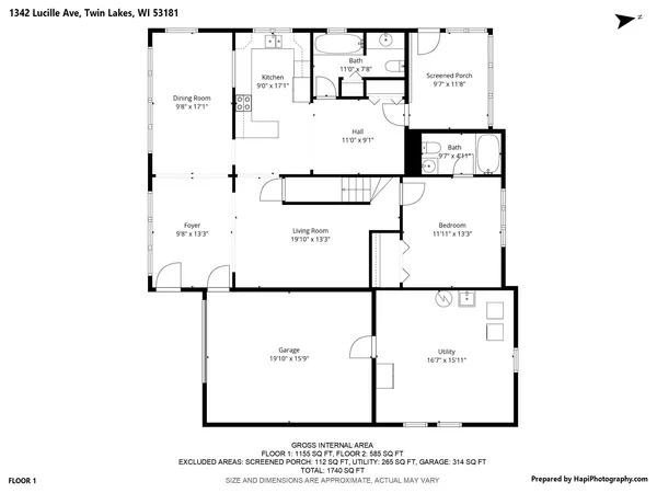 $2,400 | 1342 Lucille Avenue, Twin Lakes, WI 53181