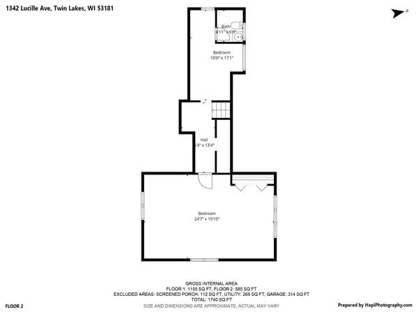 $2,400 | 1342 Lucille Avenue, Twin Lakes, WI 53181