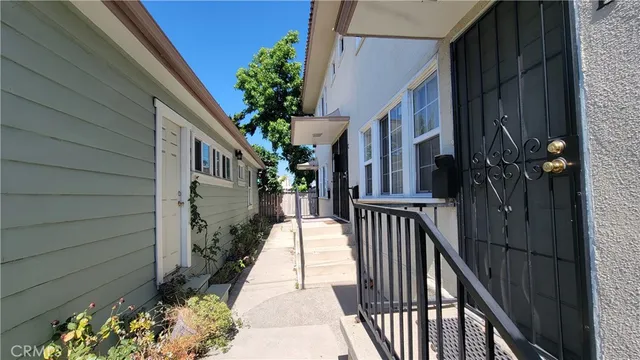 a view of a house with a staircase