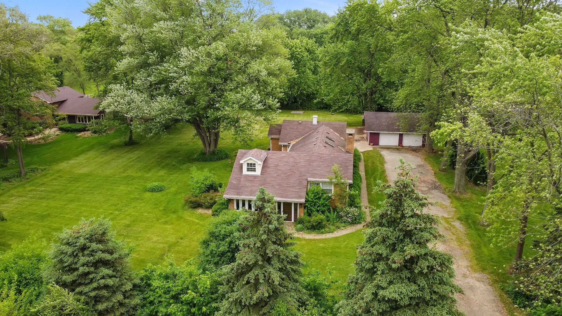 N659 Old Kirk Road West Chicago, IL 60185 - Photo 23 of 24 an aerial view of a house with pool yard and outdoor seating
