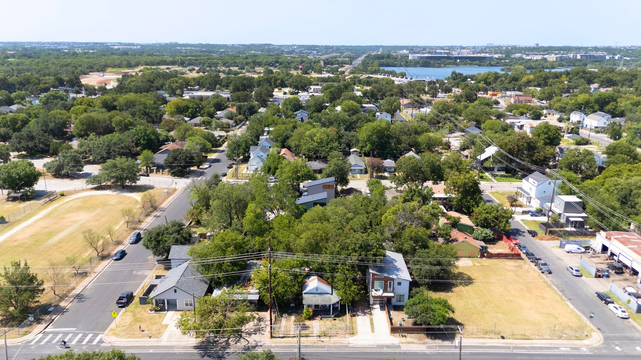 2907 East 5th Street Austin, TX 78702 - Photo 9 of 22 an aerial view of residential houses with outdoor space and trees
