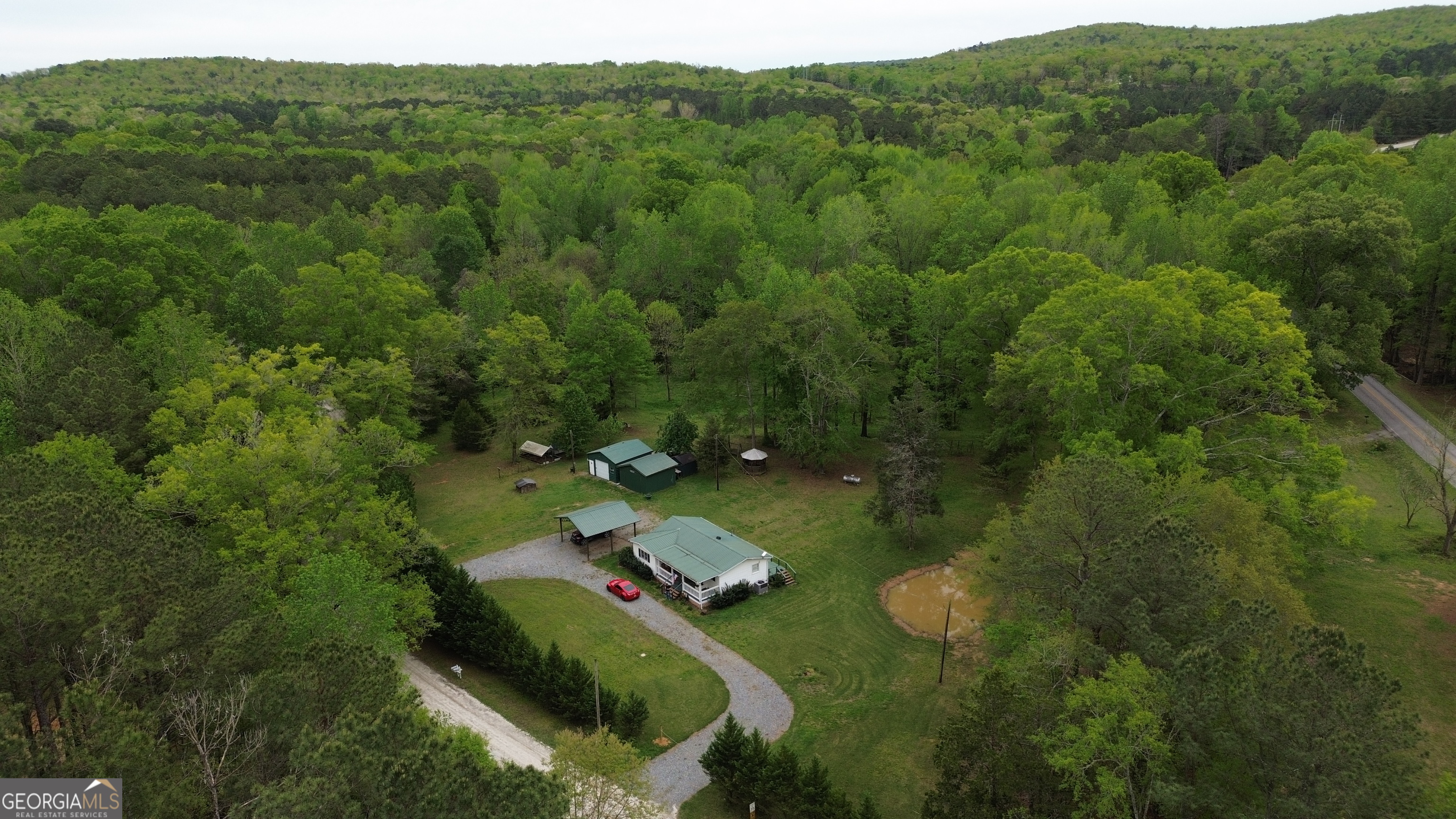 969 Flowers Road Molena, GA 30258 - Photo 6 of 16 a view of a forest with a houses