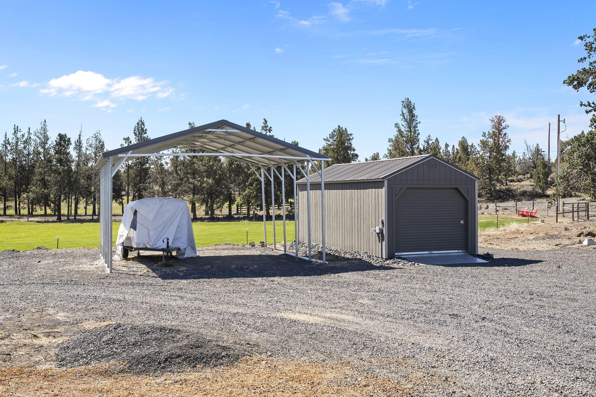 23420 Bear Creek Road Bend, OR 97701 - Photo 52 of 54 Canopy car cover and barn