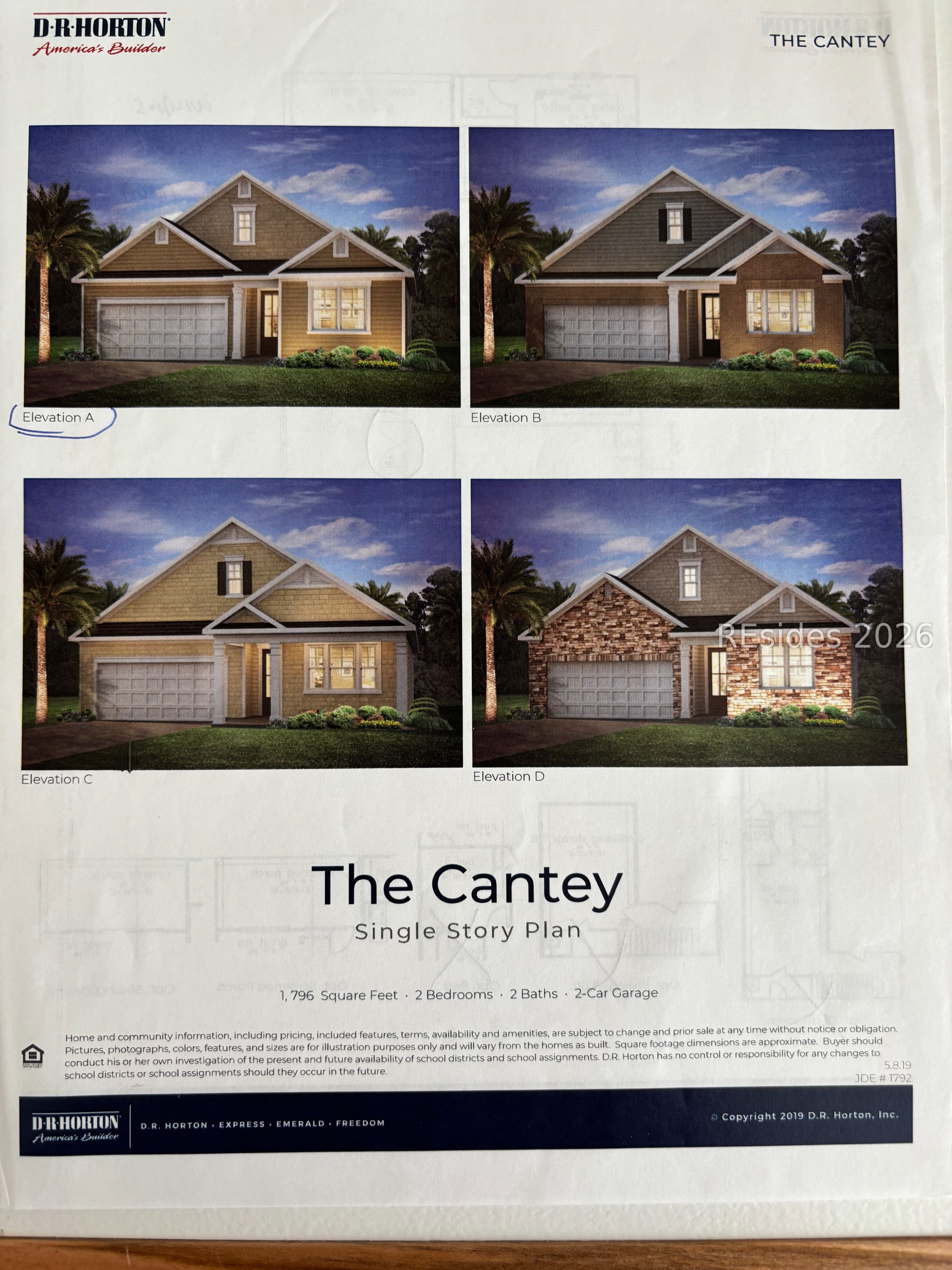 469 Rye Creek Circle Bluffton, SC 29909 - Photo 24 of 26 Builder Flyer - Elevation A
