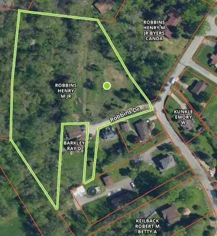 a view of a yard with a tree