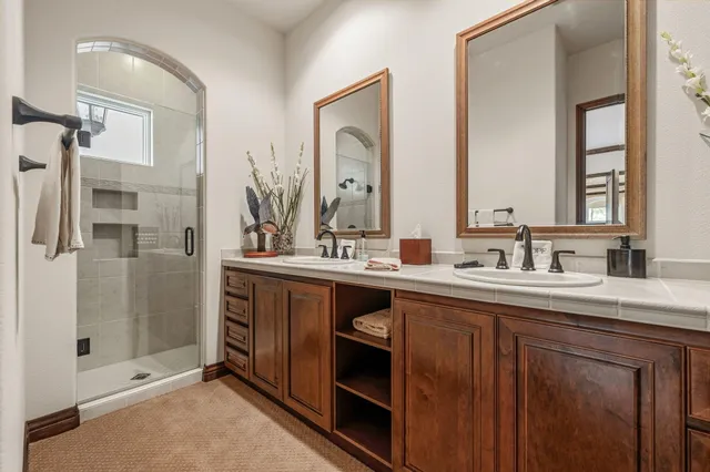 a view of a patio with swimming pool