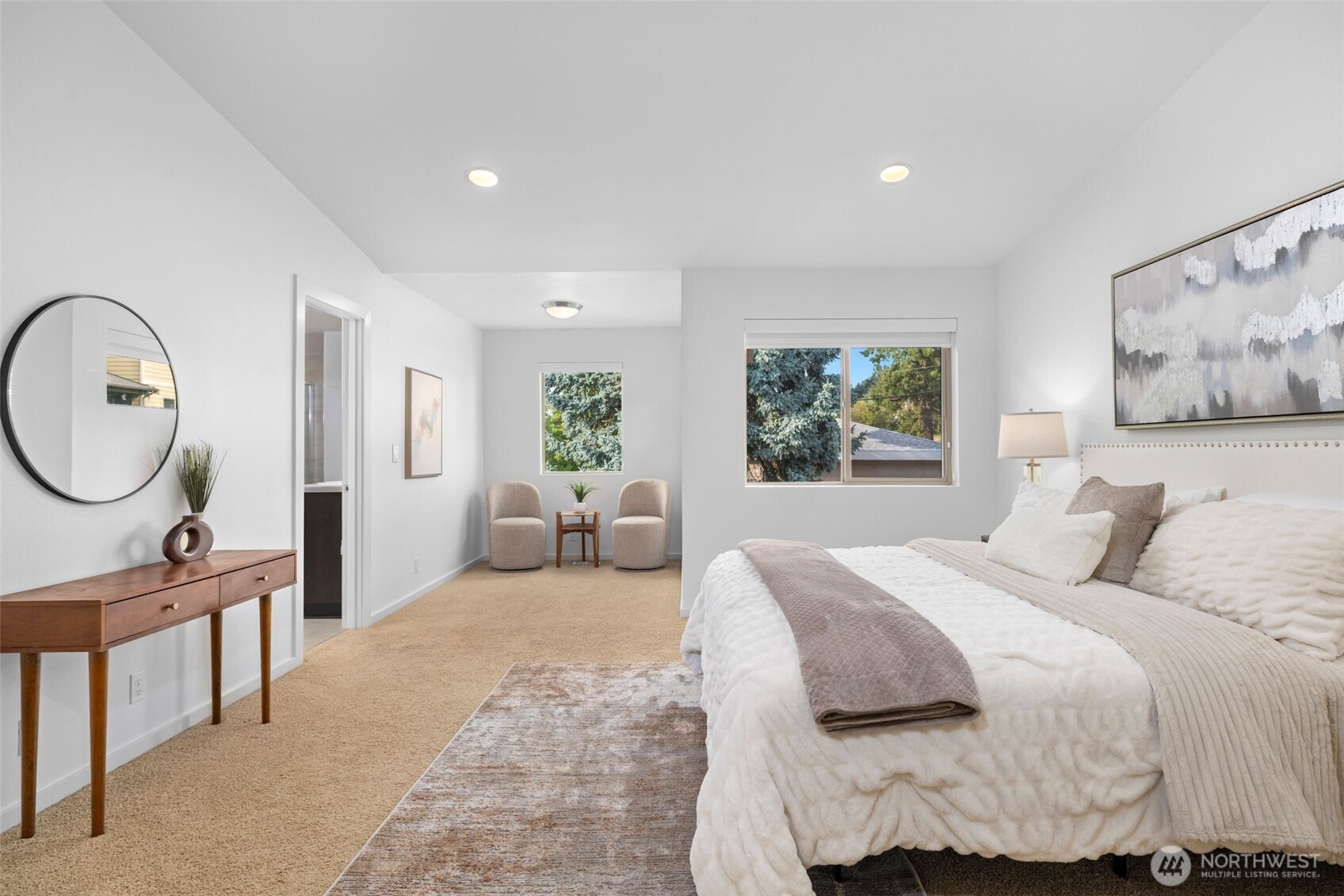 19225 97th Avenue South Renton, WA 98055 - Photo 21 of 39 a bedroom with a large bed and a window