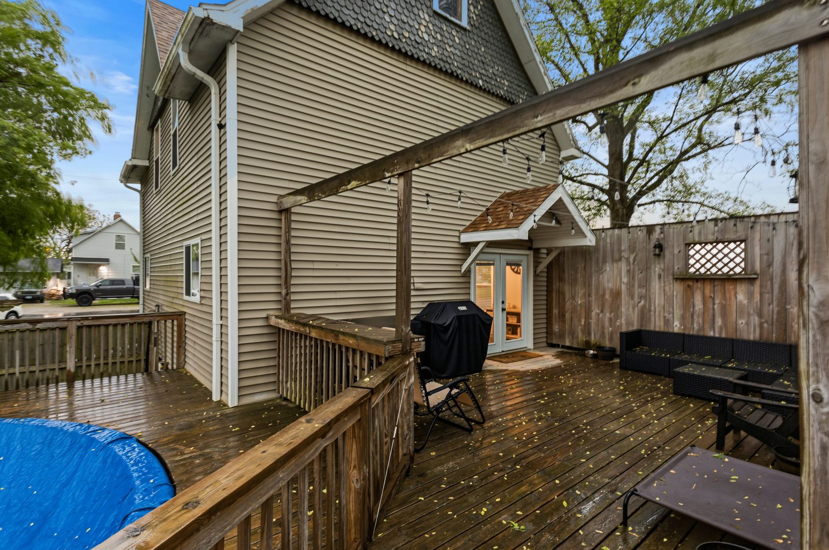 419 South Hamilton Street McLean, IL 61754 - Photo 30 of 41 a backyard of a house with barbeque oven and furniture
