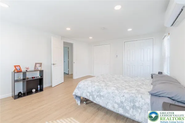 a view of hallway with hardwood