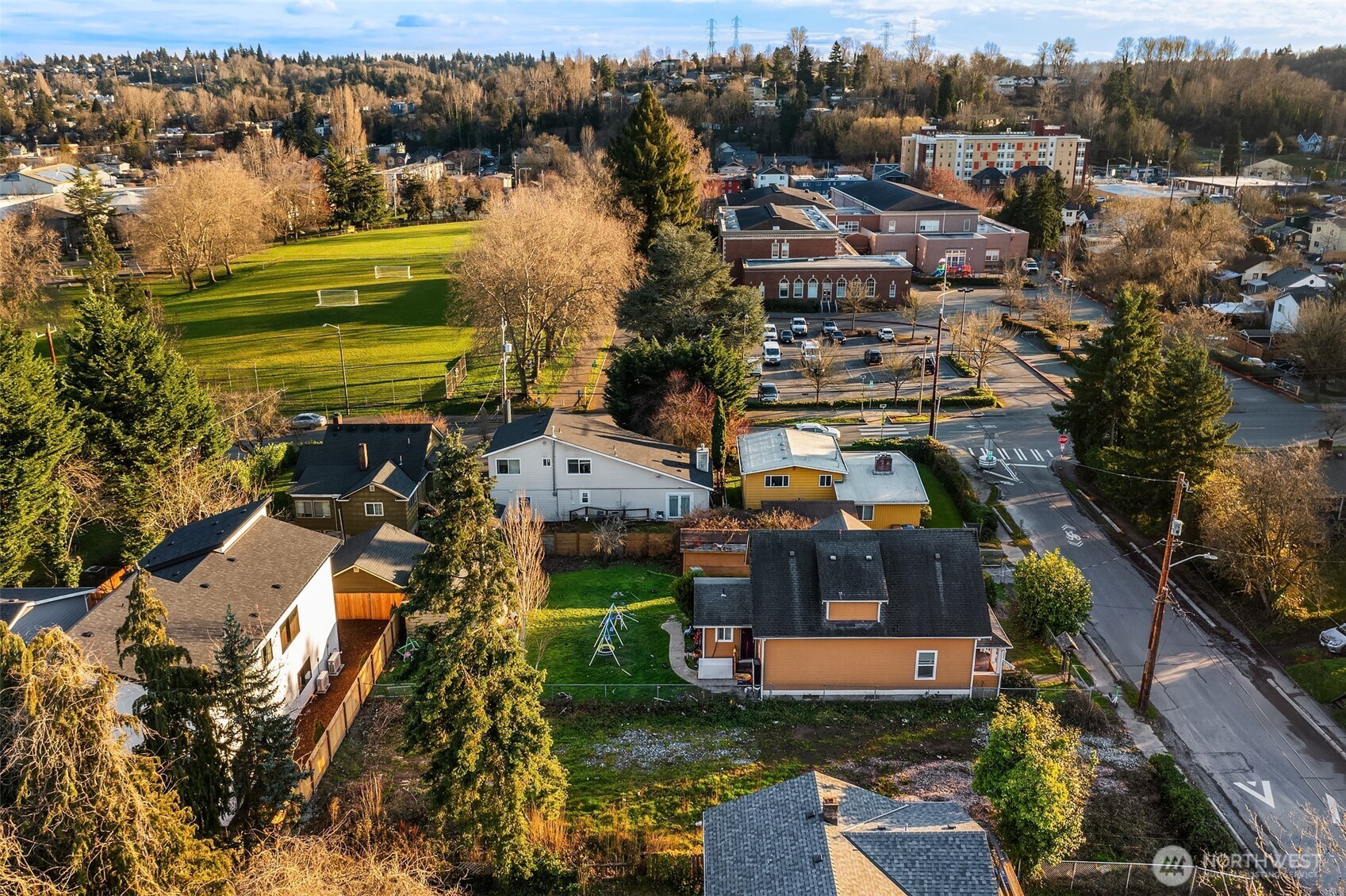 8444 46th Avenue South Seattle, WA 98118 - Photo 13 of 14 an aerial view of a house with a garden