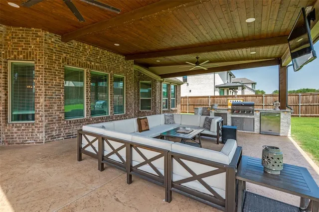 a outdoor space with furniture