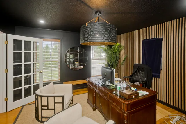 a living room with furniture